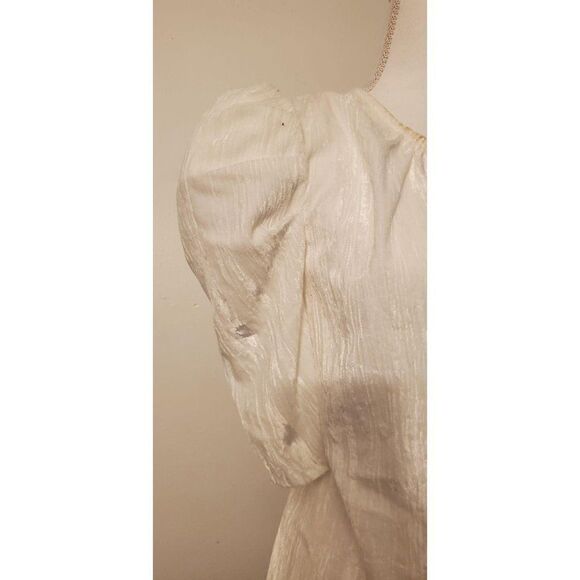 Leyden Short Puff Sleeve Blouse  L Ivory - Picture 3 of 9